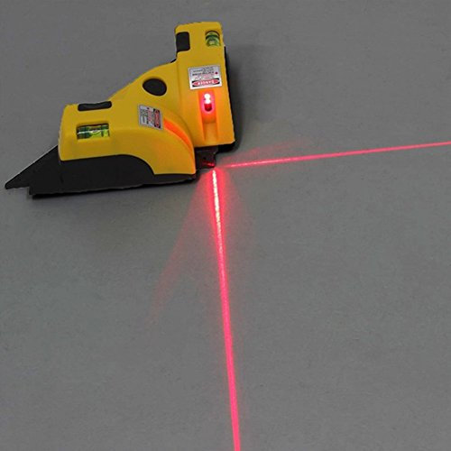 Nivel láser QLING, nivel láser de línea horizontal vertical autonivelante, rango de medición de 45 m, nivel láser de línea transversal con 2 base de ventosa, giratorio, como en la imagen, Tamaño libre