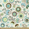ABAKUHAUS Blumen Gewebe als Meterware, Pastell Künstlerische Natur, Schön Gewebten Stoff für Polster und Wohnaccessoires, 1M (148x100cm), Mintgrün Himmelblau Beige