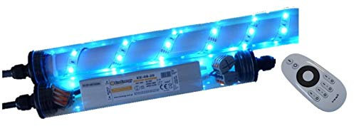 Led Gabionen Licht Beleuchtung LED 2x0,60m länge dimmbar Farbe blau Außenbeleuchtung Steinmauer Garten Anschluß 230 Volt über offene Kabelenden