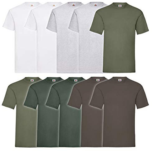 Fruit of the Loom 10er Pack Valueweight Herren Basic T-Shirt NEU, Größe:3XL, Farbe:10er Farbset D9