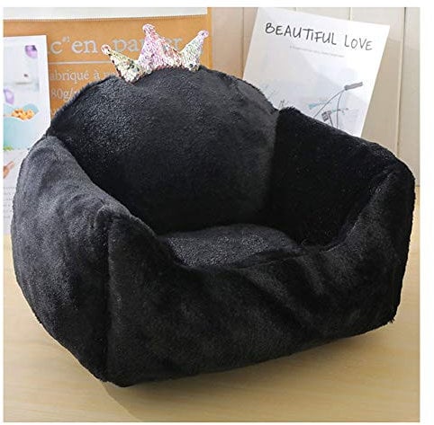 YAOTT Katzensofa Hundecouch Hundebett Haustierbett Haustiersofa Hundebetten rutschfest mit Rand für Kleine mittlere Grosse Hunde Schwarz S50×45×25CM