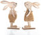 Logbuch-Verlag Osterhasen Paar aus Holz 23 cm - Hasen Pärchen Natur braun - 2 Figuren zum Hinstellen Osterdeko Ostern