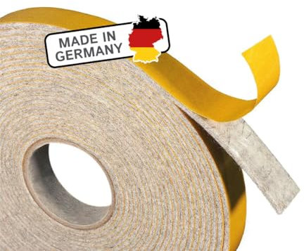 The Felt Store nastro di feltro autoadesivo, larghezza 15 mm, spessore 2 mm, lunghezza 6 m, grigio screziato, nastro sigillante in feltro di lana - Made in Germany