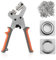 Dyna-Living Handlochzange mit Ösen, mit 500 silberfarbenen Ösen von 6 mm, tragbare manuelle Metalltülle für Gürtel, Handwerk, Gummi, Poster