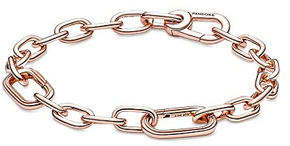 PANDORA ME Slim Link Chain Bracelet In 14K Rose Gold-Plated For Medallion Charms, Size 20, No Box
