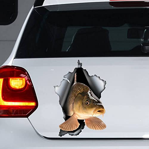 PBHYDK 2 Stücke Karpfen Auto Aufkleber, Karpfen Aufkleber, Karpfen Auto Aufkleber Laptop Koffer LKW Zubehör Auto Aufkleber Dekoration Aufkleber Lustige Auto Autoaufkleber