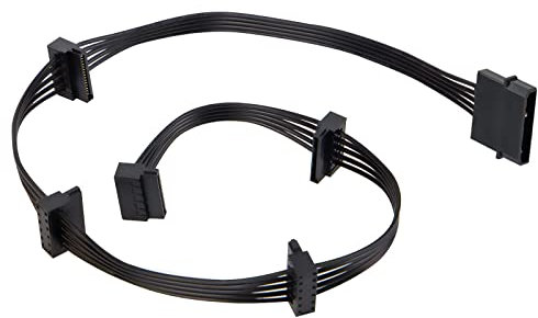 YieJoya Cavo di alimentazione a 4 pin IDE Molex a 15 pin SATA, da 4 pin maschio a 5 x 15 pin SATA femmina per hard disk di alimentazione, cavo splitter per fai da te PC Sever.. …