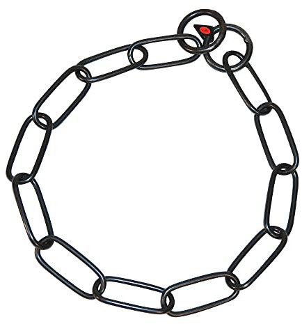 HS Sprenger Grundlegende Halsbänder für Hunde, langes Halsband - Edelstahl schwarz