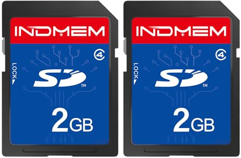 INDMEM Lot de 2 cartes SD 2 Go Classe 4 Cartes mémoire Flash 2G SLC Stanard Secure Digital Cards (2 PC)