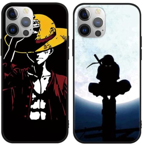 Eouine 2 Packs for Apple iPhone 14 Pro 6.1 Inch Phone Case Anime Cases Kakashi Manga with Cool Pattern Black Matte Shockproof Soft Bumper TPU Protective Cover for iPhone 14 Pro