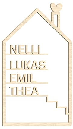 Alsino Deko Haus Familie Einzugsgeschenk Wohnung Deko-Haus personalisiert Geschenk Einzug - Nachhaltiges Holz Häuschen mit Namen 20 cm - Geschenkidee Birke - Dekoration für zu Hause