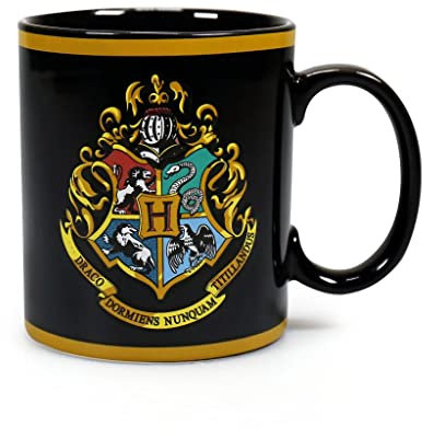 Harry Potter - Tasse - Hogwarts Logo - Crest Mug - Kaffeetasse - Schwarz - Keramik - Geschenkbox