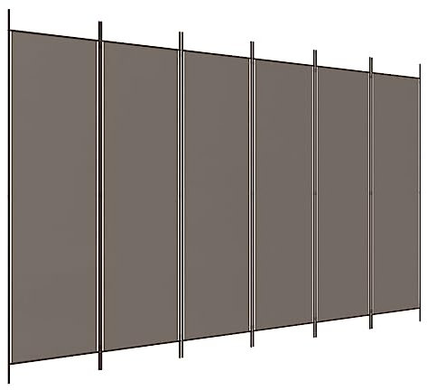 vidaXL Paravent 6-TLG. Raumtrenner Raumteiler Trennwand Umkleide Sichtschutz Spanische Wand Wohnzimmer Schlafzimmer Anthrazit 300x220cm Stoff