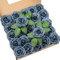 DuHouse 25 rose artificiali con steli veri fiori in schiuma per bouquet da sposa fai da te, centrotavola per feste e feste e decorazioni per la casa (blu scuro)