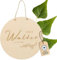 HOFMEISTER® Personalisiertes Türschild mit Familienname Gravur des Nachnamens, individuelles Schild Holzschild Name Haustür - mit Aufhänger - Geschenk Einzug Hausbau Richtfest Namensschild, 20 cm