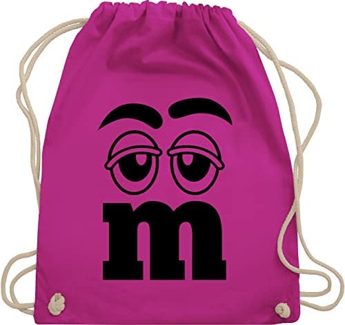 Turnbeutel Rucksack - Karneval & Fasching - Taschen - M und M Figuren Aufdruck I M&M I Fastnacht I Fasnacht I Fasnet - Unisize - Fuchsia - u karnevalsbeutel faschings mm beutel karnevalstasche