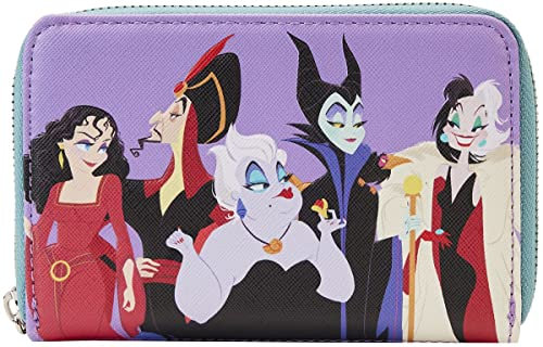 Loungefly Portefeuille à Fermeture éclair Disney Villains - Multicolore - Taille Unique