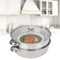 Yuehuamech 2- Tier Stainless Steel Steamer 11Inch Cookware Steamer Pot Cooker Boiler Soup Steaming Pot Double Boiler Soup Steaming Cookware for Induction Cooktop Electric Grill Stove Top