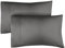 Kissenbezüge in Standardgröße, 2er-Set, Extra Weich, 50 cm x 75 cm, Atmungsaktiv und Kühlend, Luxus-Kissenschoner, Maschinenwaschbar, Dunkelgrau
