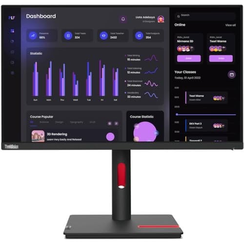 Lenovo ThinkVision T24i-30 24 Class Full HD LCD Monitor - 16:9 - Raven Black
