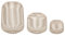 blomus Laterne Lito 3er Set | Nomad | Größe S,M und L | 20L x 20B x 17H cm | 28L x 28B x 27H cm | 33L x 33B x 45H cm | Kerzenhalter Beige | Windlicht aus Edelstahl | Laterne Deko