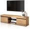 duehome | Mueble TV con 2 Puertas, Mueble Salón, Almacenaje Comedor, Modelo Ebos, Acabado en Roble Nude y Ceniza, Medidas: 140 cm (Largo) x 39,6 cm (Fondo) x 40 cm (Alto)