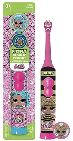 FIREFLY Clean N' Protect, L.O.L. Surprise! Toothbrush with hygienic Character Cover, Soft Bristles, Anti-Slip Grip Handle, Battery Included, Ages 3+, 1 Count