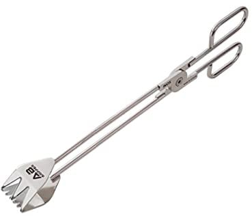 Pinzas Profesionales para Barbacoa AB GRIPPER con un Innovador sistema de bisagra muy Resistente y Preciso fabricadas en Acero Inoxidable de calidad, tienen una Longitud de 38 cm