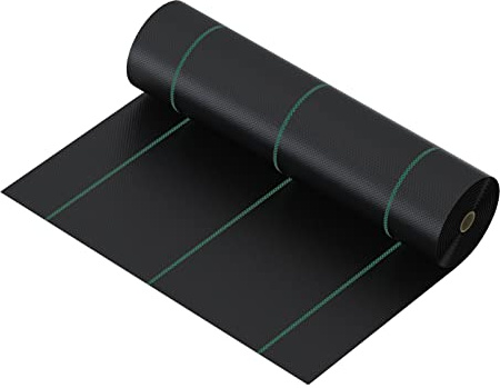 mychoiii 3ft x 100ft Weed Barrier Landscape Fabric, 3.5oz Heavy Duty Woven Ground Cover, 600lbs Tensile Strength Weed Block Cloth for Garden Bed, Driveway, Landscaping - UV Resistant