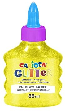 Carioca Colla bottiglietta glitter glue neon lavabile 88 ml giallo 3+