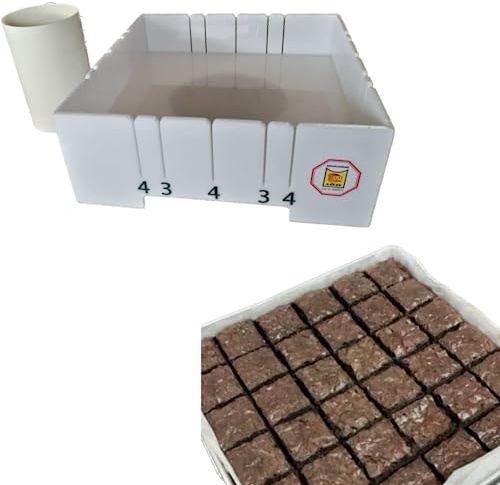 Brownie Divider Food Grade Acrylic Cutting Board 9x9 Inch 6 Different Sizes In One Tray 9, 12, 15, 16, 20, 25 PCS. (8x8 Inch)