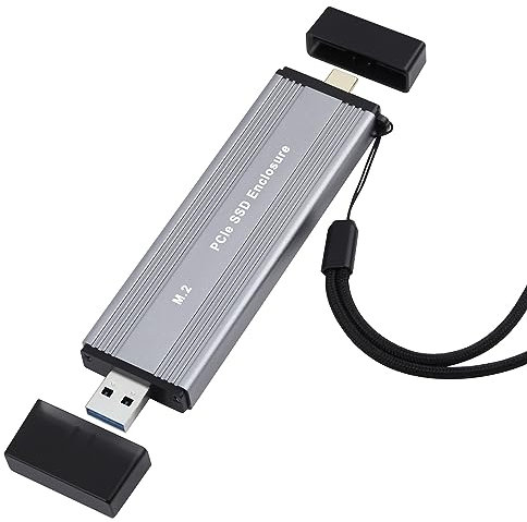 Septpenta M.2 Nvme Pcie SSD Gehäuse, USB 3.2 Gen2 Typ C Gen2, Aluminium M.2 Nvme und Sata SSD Gehäuseadapter, JMS583 CHIP, 10 Gbit/S Übertragungsgeschwindigkeit