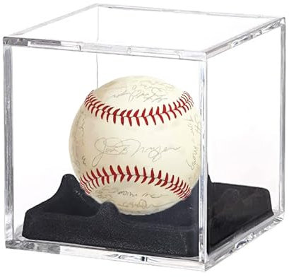 Inscool Acryl-Vitrine, UV-geschützte Baseball-Vitrine, Baseball-Halter, Acrylwürfel, transparente Box, Erinnerungsstücke, Autogrammvitrinen und Aufbewahrungsbox, Baseball-Vitrine (hochwertig)