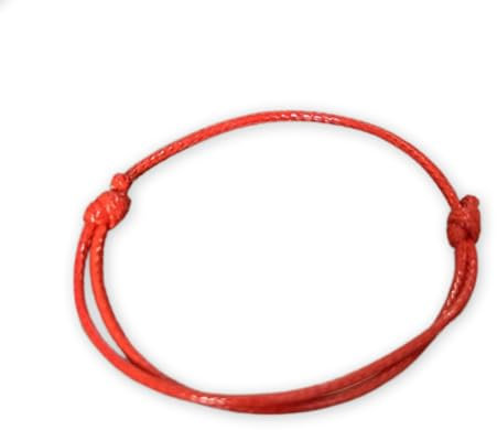 bracelet cordon Kabbale - porte bonheur - chance - diamètre 1,5 mm - rouge - taille réglable enfant femme homme - 14 à 24 cm