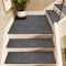 Antirutschmatte Treppe Ohne Kleben für Außen Innen, Stufenmatten Gummi Wasserfeste für Holz/Beton Stufe, Polyester Treppenteppich Waschbar, Rutschfest Treppenstufen matten für Kinder ältere und Hunde