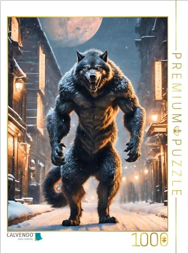 Puzzle · Werwolf auf der Pirsch bei Vollmond | 1000 Teile · Lege-Größe 64 × 48 cm · CALVENDO Puzzle
