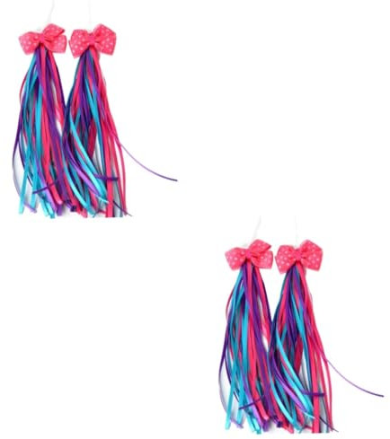 BESPORTBLE Sonette Velo Enfant 2 Pièces Paire Banderole De Guidon De Vélo Guidon De Banderole De Scooter Vélo De Filles Décor Rose Porte-bébé Vélo Tricycle Violet,Mauve Unilatéral De Bébé