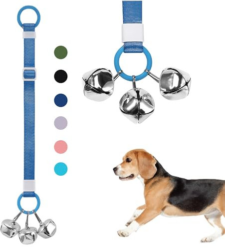 SVD.PET Dog Door Bell with Hanging Ring, Dog Bells to Go Outside for Potty Training, Can Attach to Door Knob or Anywhere Near The Door, Height Adjustable, Loud Jingle Bells for Puppies (Navy Blue)
