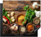 KitchenYeah© Herdabdeckplatte Induktion Schutzmatte Küche Herdabdeckung Ceranfeld Induktionsmatte Cerankochfeld Abdeckung Kräuter - Gewürze - Basilikum - Holzdruck - Knoblauch - 60x52 cm