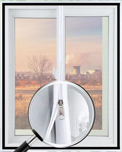 Lesone Red de Seguridad para Ventana de Gato, protección de Redes de Ventana para Gatos, Malla antimosquitos con Autoadhesivo, posición de Cremallera Personalizada (Ancho x Alto)