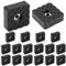 QWORK® 18 Piezas Protector Patas Muebles 30x30x10 mm, Tacos de Goma Cuadrada para Sillas, Mesas, Suelo - Negro