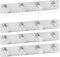 RICOO Appendiabiti da Parete MH025S-4x4 in Acciaio Inox, Attaccapanni da Muro Design Moderno con 4 Ganci per Ingresso, Cucina, Bagno, Montaggio Facile, Argento