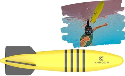 Khroom Torpedo Jouet de Piscine | Indispensable en Vacances | Fusée Glisse 10 mètres sous l'eau | Jeu de Passeport sous-Marin Torpille sous-Marine Jouet de plongée/Patins (Bee-Pedo)