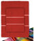 Tex family Handtuch-Set aus Frottee, Aida-Stoff, zum Besticken, Kreuzstich, 1 + 1 Gesicht und Gästehaus, mit Garn als Geschenk – Rot