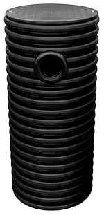 Generisch Sickerschacht DN425/1m 2xDN110 Drainage Deckel KG Rohr Kontrollschacht Dachrinne Abwasser Kontrollschacht Hofablauf Fallrohr Brunnendeckel aus Polypropylen