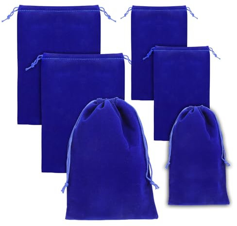 Spielzeug-Aufbewahrungstaschen für Erwachsene, 6 Stück, blauer Samtbeutel mit Kordelzug, verstellbare Spielzeug-Organizer-Taschen, faltbare Tasche für Damen und Herren, Spielzeug, Kosmetik,