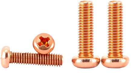 Red Copper Phillips Pan Head Screws M3-M6, M4x18(10pcs)