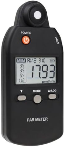 Qusedwey PAR Meter Illuminance Meter PPFD Quantum Sensor Full-Spectrum Record Function Indoor Outdoor Plant Light Meter