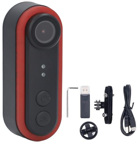 Tbest Cycle Camera with Tail Light, HD 1080P Rear View Camera 150 Degree Wide Angle Rechargeable Battery for Night Riding with AI Alert Light with 180 Degree Bracket