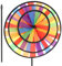 Jumbo Rainbow Turntable Windmill - Large Outdoor Pinwheel Decoration for Garden Colorful Cloth Wind Spinner for Kids and Home 72Cm X 34Cm